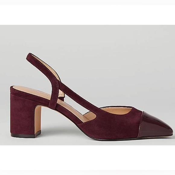 NEW $168 ANN TAYLOR RICH SUEDE CAP TOE SLINGBACK PUMPS HEELS SHOES 6.5 - Picture 1 of 2